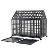 52" Heavy Duty Dog Crate Large Dog cage Strong Metal Dog Kennels and Crates for Large Dogs with 4 Lockable Wheels