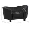 Dog Sofa Black 27.2"x19.3"x15.7" Plush and Faux Leather