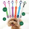 Three Sided Pet Toothbrush Three-Head Multi-angle Toothbrush Cleaning Dog Cat Brush Bad Breath Teeth Care Tool